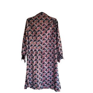 Vintage Womens Top Black XL Long Button Down Collared Plus Size